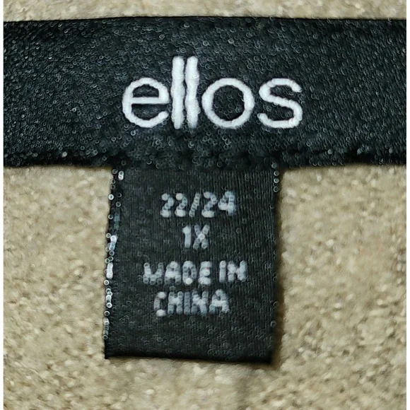 Ellos Cozy Knit Sweater Tunic Button Accent Beige 1X - Picture 4 of 8